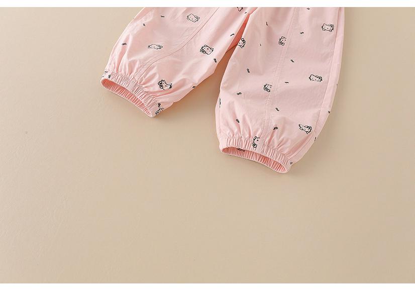 Summer 2026 Girls' Mosquito Repellent Cat Print Casual Pants