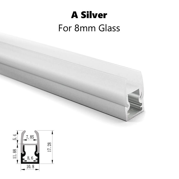 

Стеклянный светодиодный алюминиевый профиль для 5 мм, 8 мм, 10 мм, 12 мм, стеклянная полка, шкаф, зажим, лампа, подсветка, витрина, бар, полоса света 50cm x 1pc