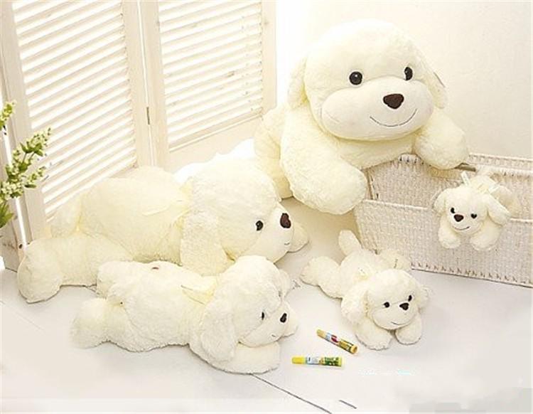 Smiling White Puppy Plush Toy - Cute Fluffy Dog for Car Decoration or Birthday Gift