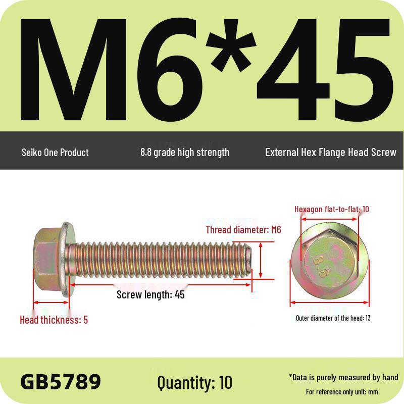 Verzinkter Sechskantflanschschraube mit Scheibe, Güte 8.8, M5-M12