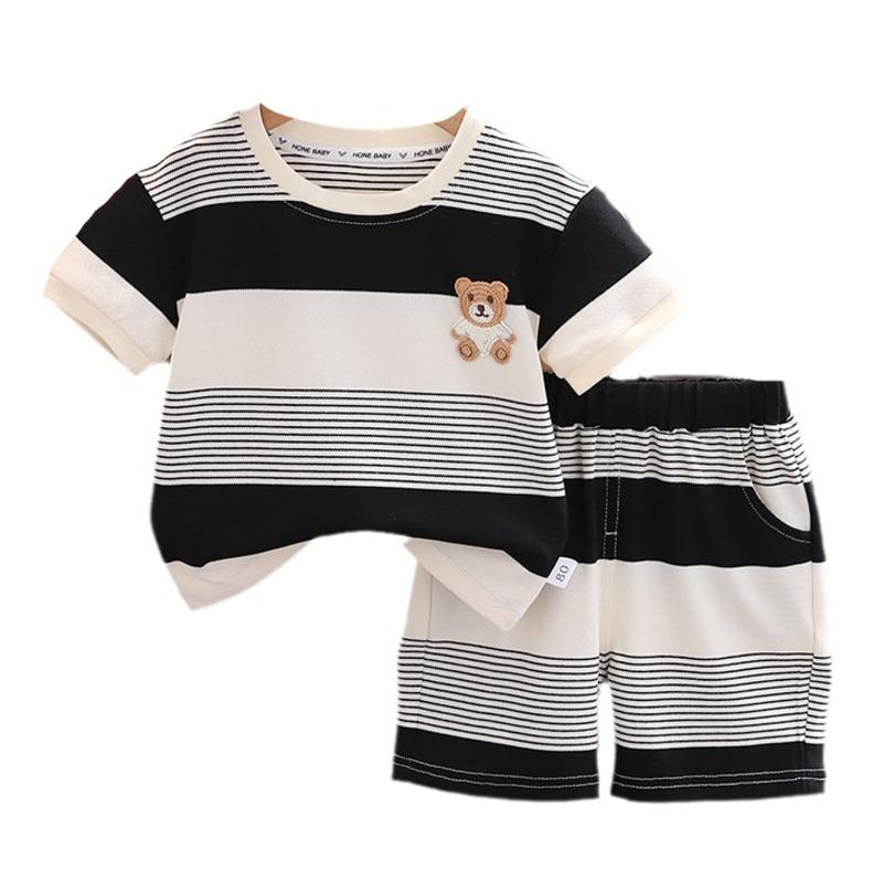 Summer Baby Girl Clothes Suit Boys Clothing Children Striped T Shirt Shorts Two Pieces Sets Toddler Casual Costume Kids Tracksuits