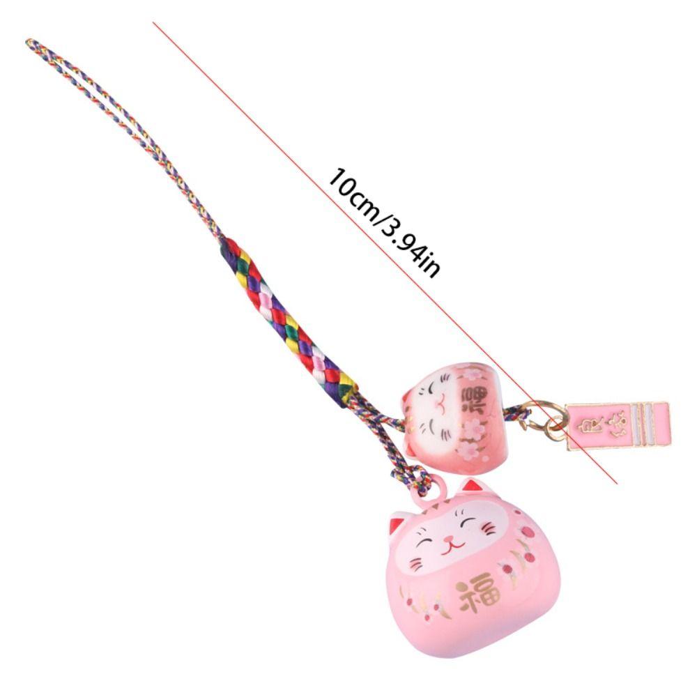 Phone Lanyard Cartoon Key Charm Zinc Zinc Alloy Lucky Cat Pendant Sweet Maneki Neko Key Chain  Girls