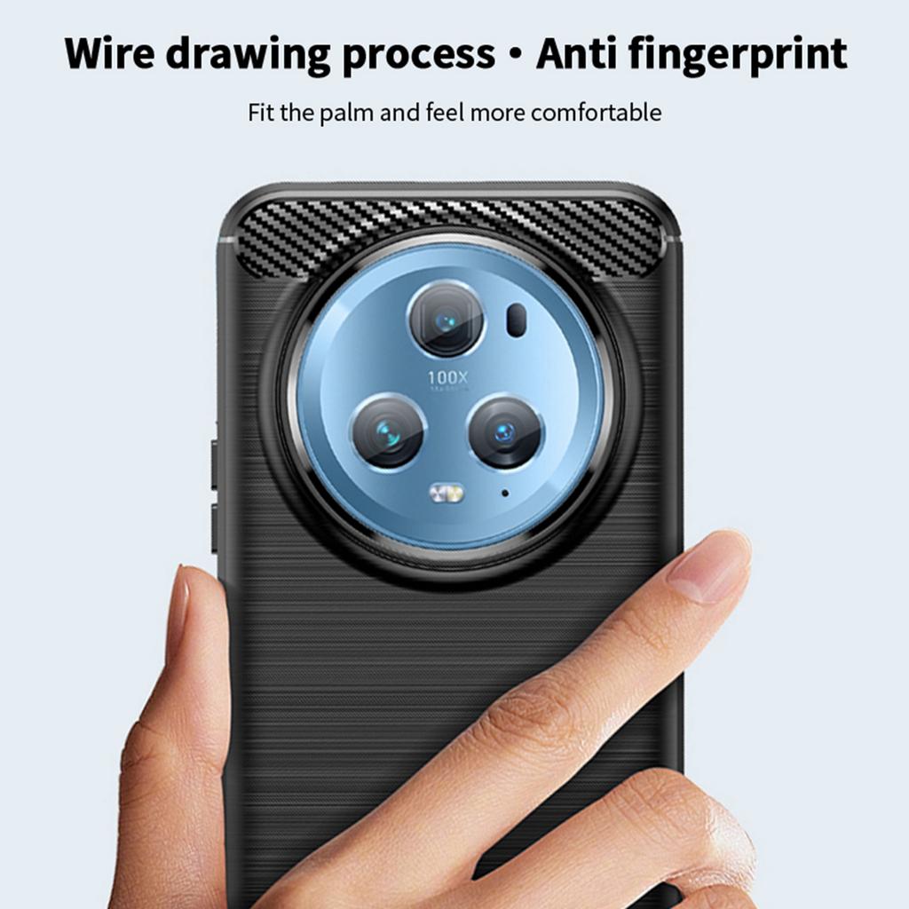 MOFI JK TPU Series-1 For Honor Magic5 Pro Drop-proof Carbon Fiber Soft TPU Phone Case Brushed Cover