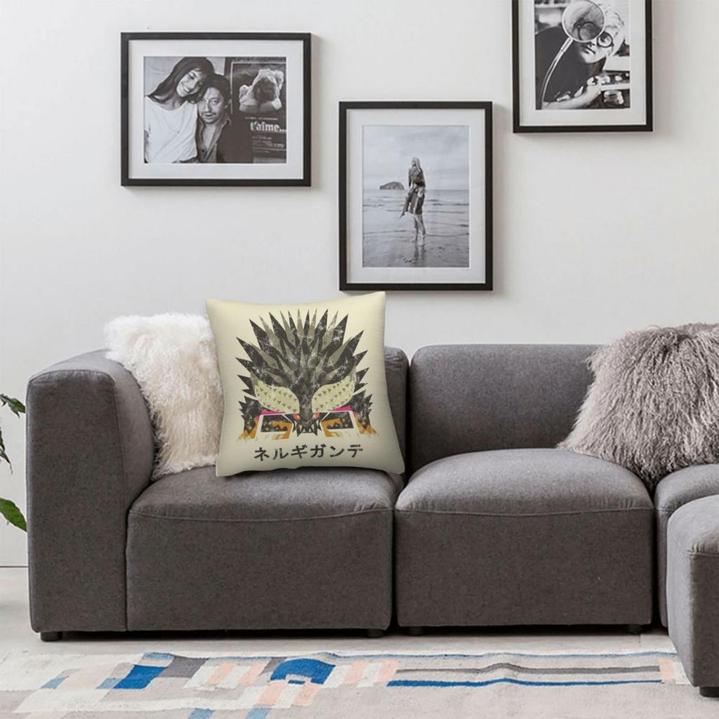 Monster Hunter World Nergigante Kanji Square Pillowcase Polyester Linen Velvet Creative Zip Decorative Pillow Case Room Cover