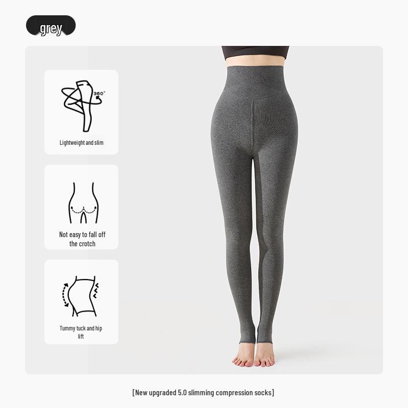 Tall Women's Extra Long Compression Leggings - Anti-Roll Fleece Lined Tights for Autumn/Winter