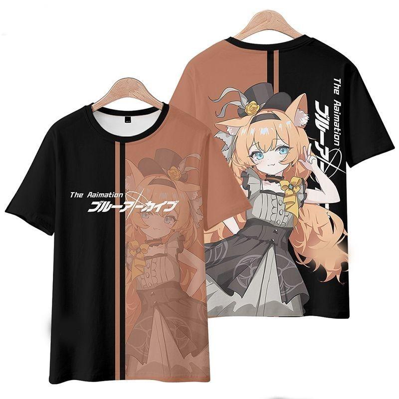 Blue Archive Takanashi Hoshino Anime 3D Print T-Shirts Men Women Short Sleeve T Shirt Tops Y2K Street Harajuku Tees Men Clothing