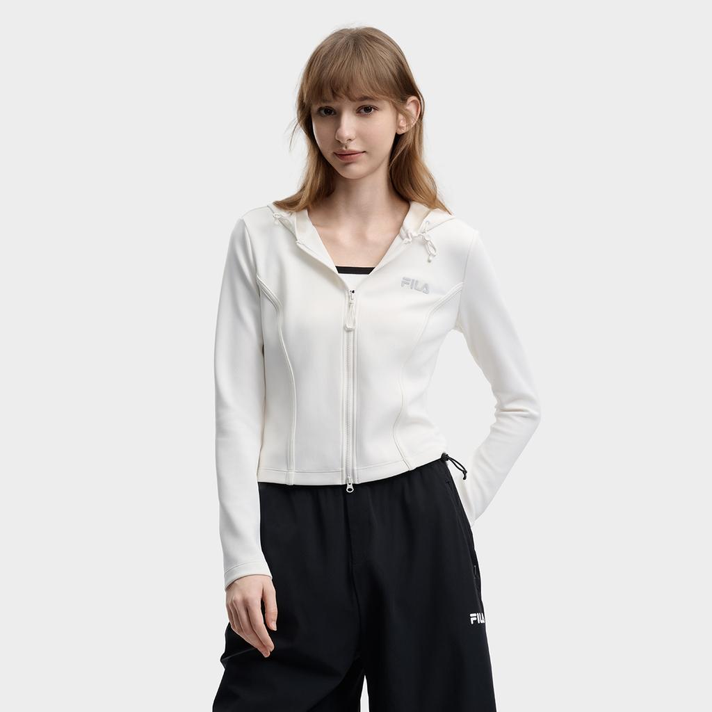 FILA Original Simple Fashion Classic Retro Sports Casual Versatile Comfortable Slim Short Hooded Knit Jacket Women jackets F11W629502FWT