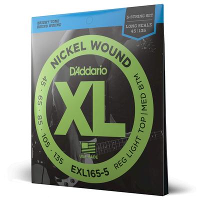 Bass Strings Nickel Long Scale D'Addario 5-String .045-.135 EXL165-5 [ ]