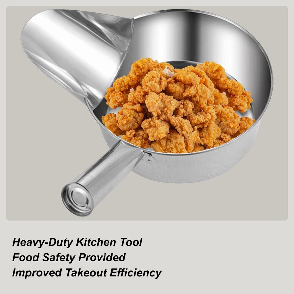 Kitchen Scooper For Food Fried Food Serving Scoop Stainless Steel Stirring Cooking Meal Preparation Tool With Duckbill Spout For