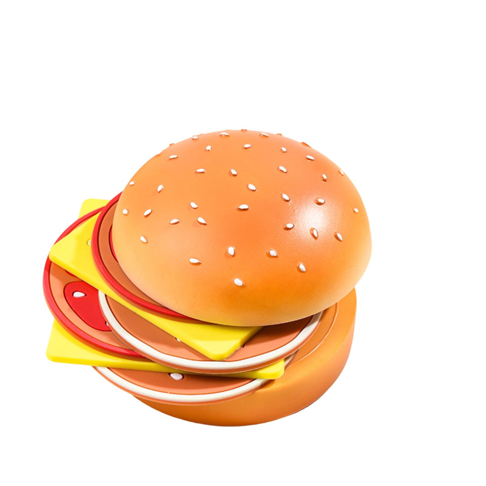 

Creative Fashion Desktop Heat Resistant Mat Set Hamburger Shape Coasters for Table Protection and Decoration Suitable for Home Office Use one size