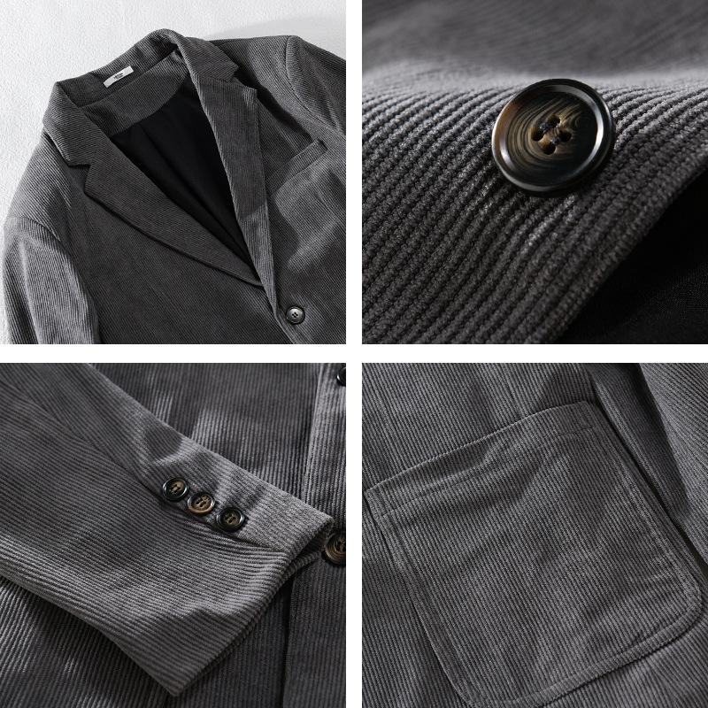 Men's Slim-Fit Corduroy Jacket, Versatile Autumn Business Casual W806
