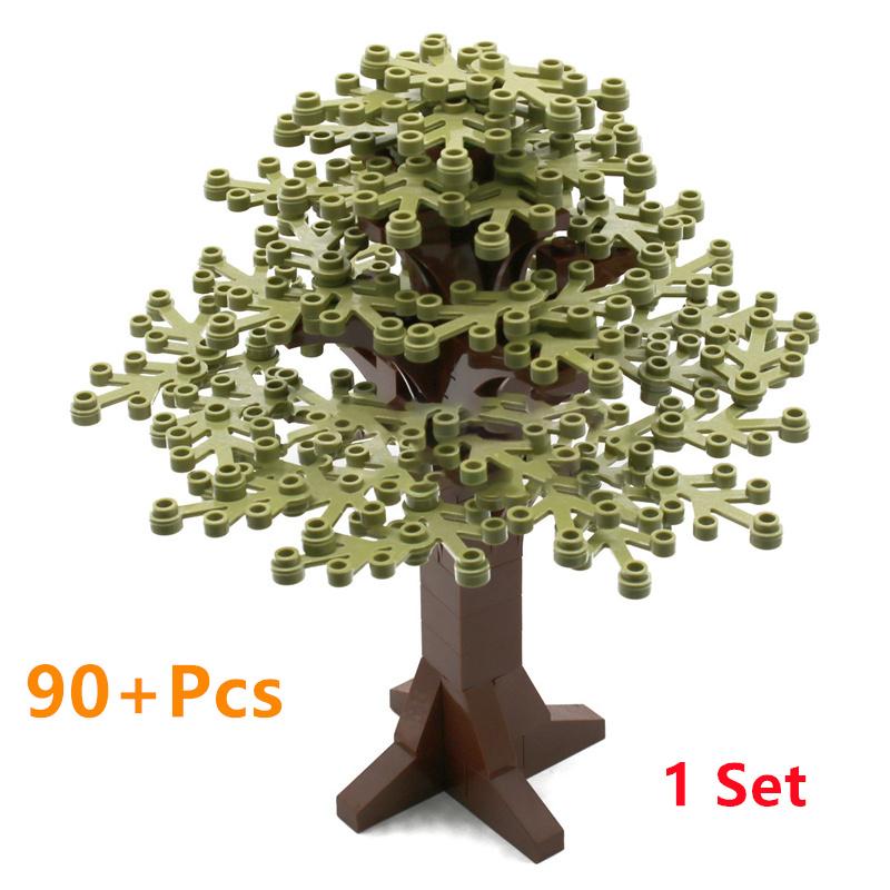 Bausteine Baum Blume Sets Stadt Pflanze Garten Bonsai Wald Natürliche Stadt Straßenansicht Park Dschungel MOC Modell Spielzeug Für Kinder