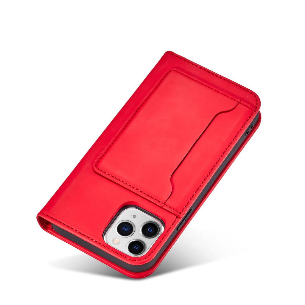 Hurtel Magnetic Wallet Case iPhone 12 Pro Max Red