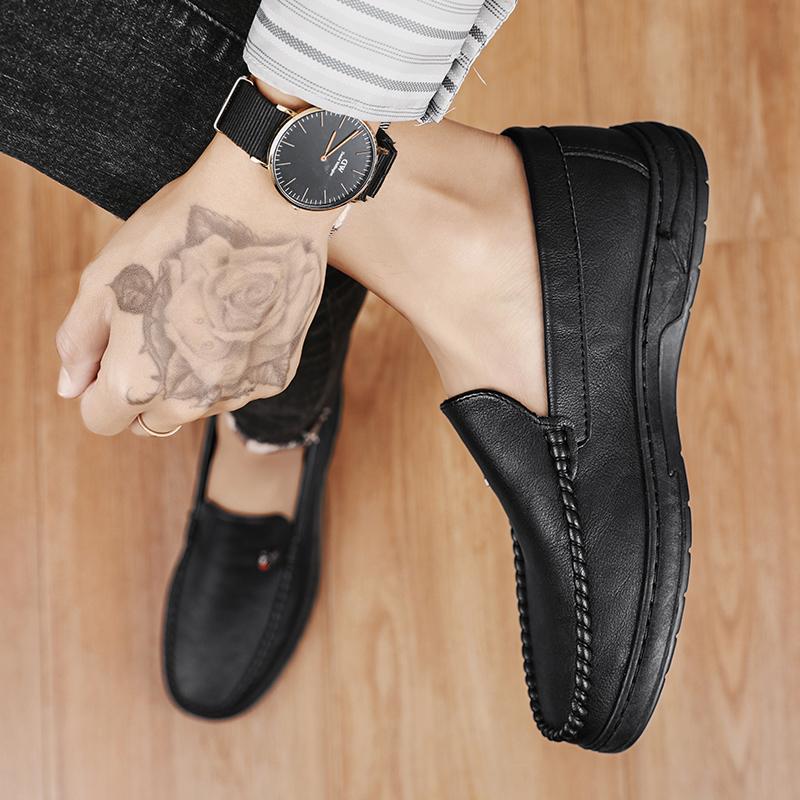 Men'S Leather Shoes British Casual Shoes Business Formal Shoes Black Leather Shoes For Mens JZ-2561