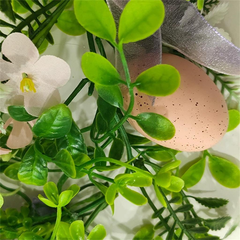 Egg Rattan Bow Imitation Flower Green Plant Interior Decoration