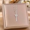 Women's Silver Titanium Steel Necklace with Micro-Inlaid Zircon - Elegant, Durable Clavicle Chain Jewelry