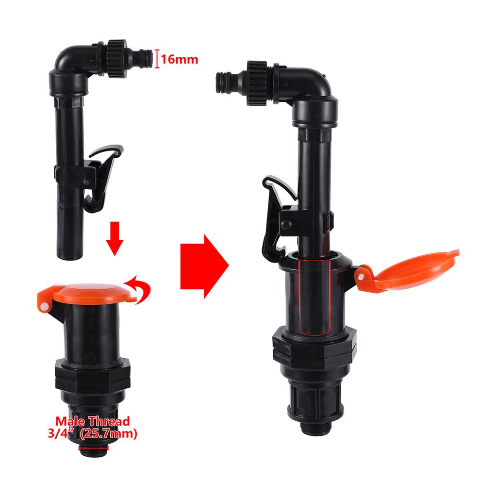 3/4" 1" Male Thread Rapid Water Intake Valve 16mm Pipe Quick Connector Garden Greenhouse Orchard Lawn Yard Irrigation Couplings