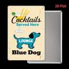 Blue Dog Metal Wall Art Vintage Tin Sign Retro Bar Cafe Decor