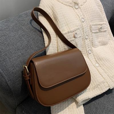 Jednoduchost Trendy Taška přes rameno Dámská PU Kožená taška Crossbody Jednoduchá jednobarevná taška Messenger Bag Designové kabelky