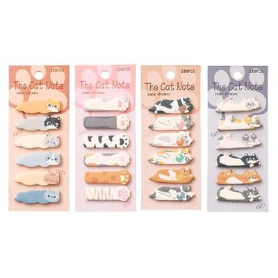 180Sheets Kitten Index Tabs Adhesive Index Sticker Cartoon Cartoon Kitten Note Memo Pad Reminders On Planner Laptop