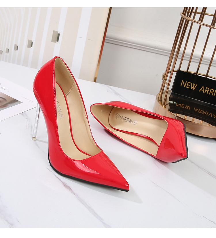 Fashion Pointed-Toe Large-Size High-Heeled Shoes Nightclub Sexy Thin Heeled Professional Women's Shoes WZ-18085-1
