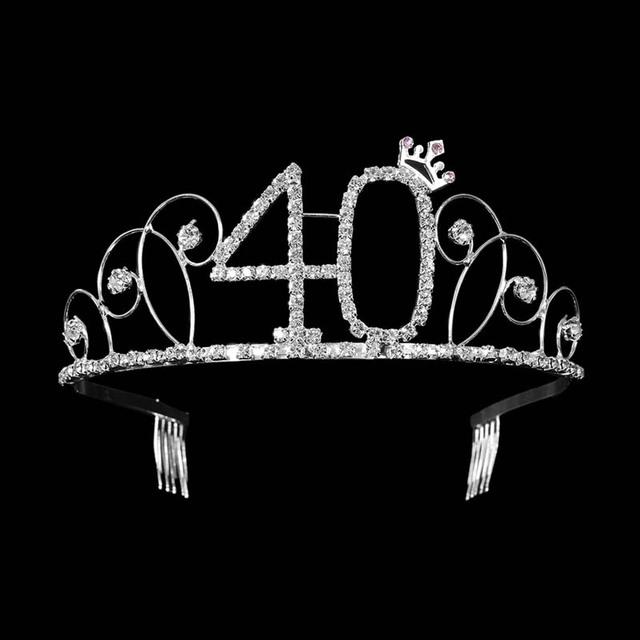 Women 16 -100year Birthday Party Princess Crystal Rhinestone Hair Tiara Stu Wedding Bridal Crown Headband Hair Accessories