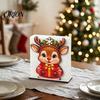 Festive Deer Pattern Decor Wooden Christmas Napkin Holder, Gingerbread Man And Design, Decorative Holiday Ornament Vertical Paper Towel Storage
