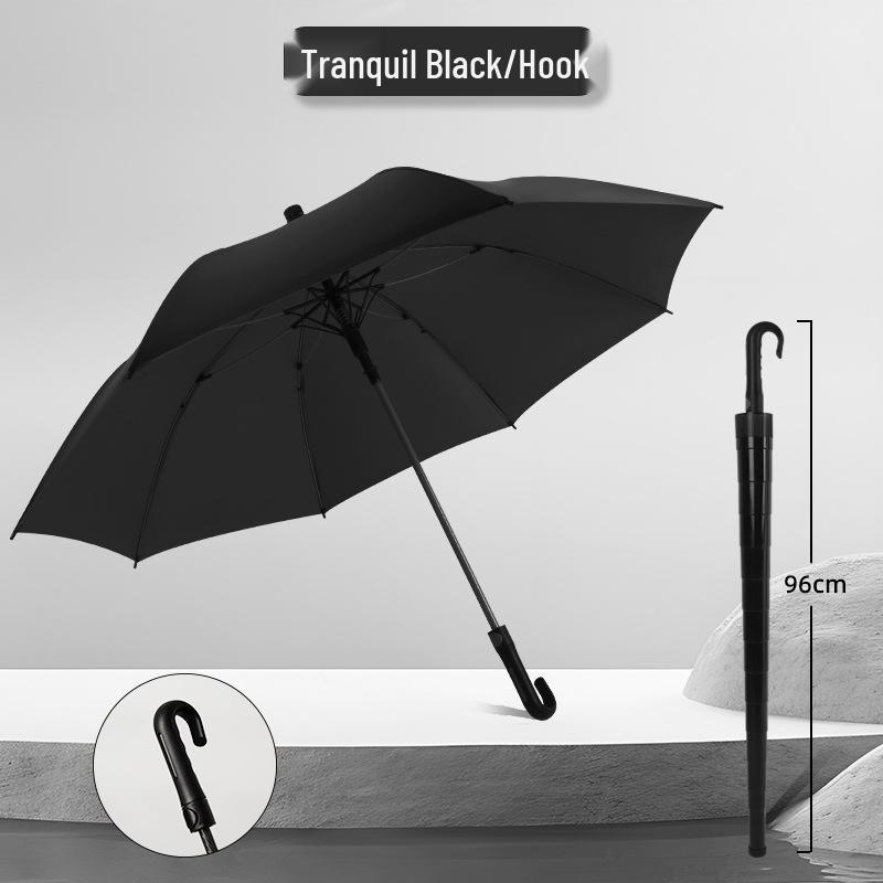 

Автоматична двошарова сонцезахисна парасолька, довга ручка, водонепроникна для дощу та сонця, велика чорна ділова парасолька 120cm