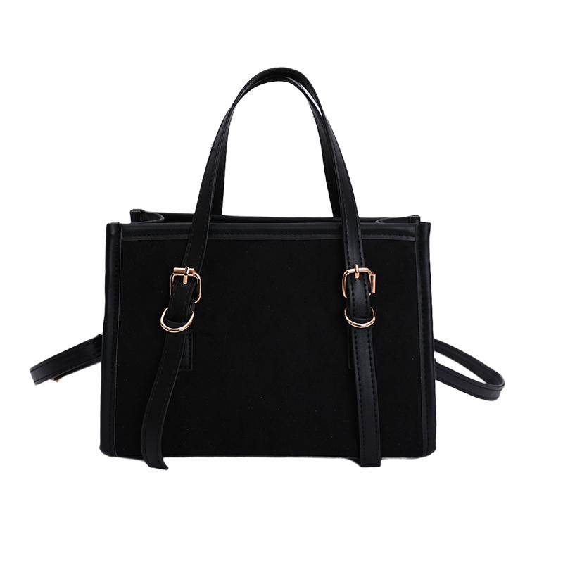 

Women Fashion Suede Tote Bag Solid Sift Square Casual Handbags Large Capacity Female Commute Crossbody Shoulder Pack Lady Hanbag