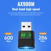 AX900 WIFI6 USB Adapter Dual Band 2.4/5G Bluetooth 5.4 Drive Free Wireless Network Card for Win7/10/11 Desktop and Laptops