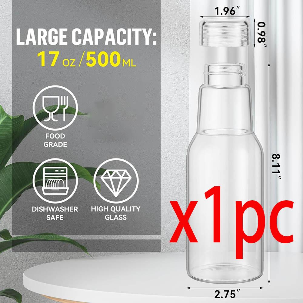 

17oz Glass Bottles with Lids, for Juice,Smoothies,Water,Milks,Beverage Storage,Clear Mason Jars for Pickles,Jams,Food Storage 0.5L