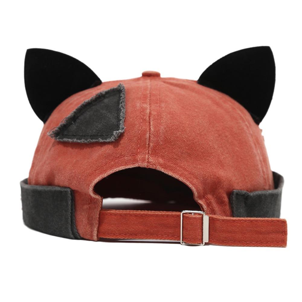 Adjustable Melon Docker Cap Cute Cat Ears Retro Skullcap Retro Style Beanie Hat  Outdoor