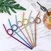 Kitchen Household Stainless Steel Straw Creative Straw Color Metal Beverage Coffee Milk Tea Straw Accessories Tools Supplies