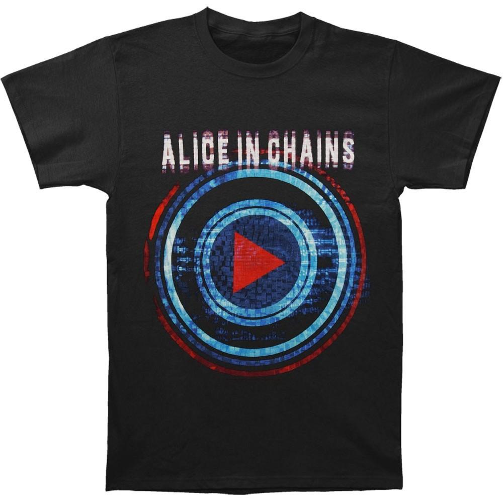 

Men s Alice In Chains Play Button Tour Tee (Miami - Montreal) Slim Fit T-shirt S