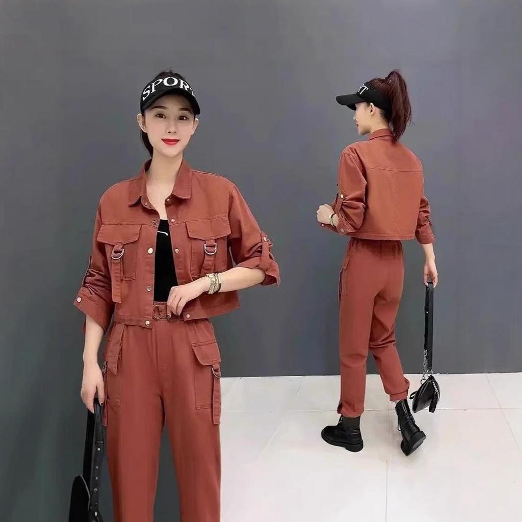 Women's Trendy Slimming Two-Piece Petite Workwear Set for Spring and Autumn