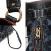 Used 9726 Signature Mickey Drawstring F37224 7922 Denim Jacquard Drawstring 2-Way Shoulder Bag Logo Denim Blue Women's