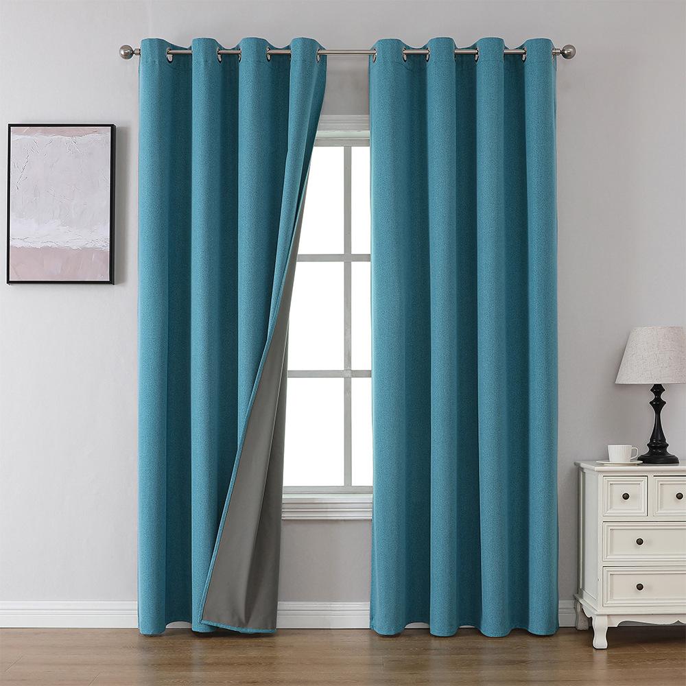 Shaoxing Keqiao Curtains Thickened 100% Shading Waterproof Full Shading Imitation Linen Curtains