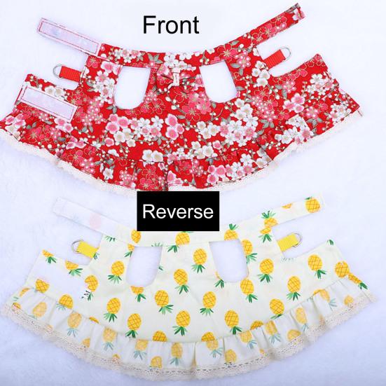 1 Set Kaninchen Kleidung Leine Spitze Saum Bowknot Pfirsich Druck Haustier Kaninchen Hamster Zugseil Pet Liefert