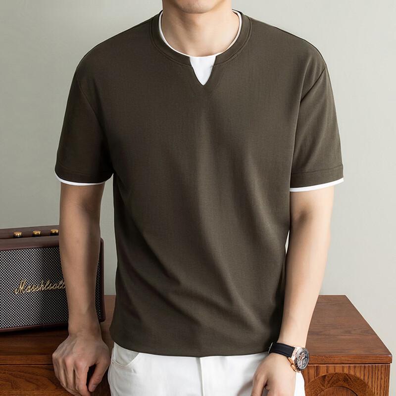 ROMON Men s Solid Color Short Sleeve T-Shirt XL 3440₽