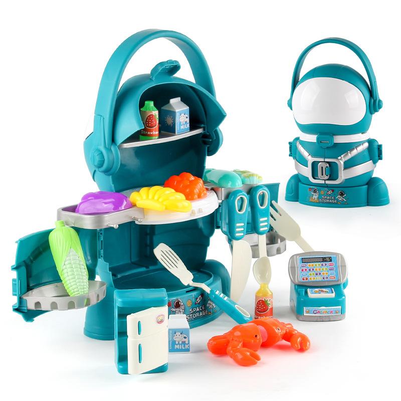 Children'S Simulation Kitchen Fast Food Supermarket Toys Boys And Girls Space Transport Ship Kitchen Checker Play House Toys