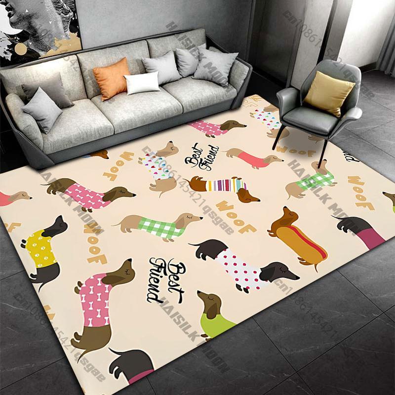 Lindos perros salchicha con disfraces alfombra Yoga sala de estar decoración de habitación alfombra para gatear niños felpudo alfombra de área alfombra de juegos