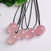 Collana Pendente Sfera Stellare di Quarzo Rosa Naturale, Choker da 0,8-0,9 Pollici per Donna, Colori Naturali