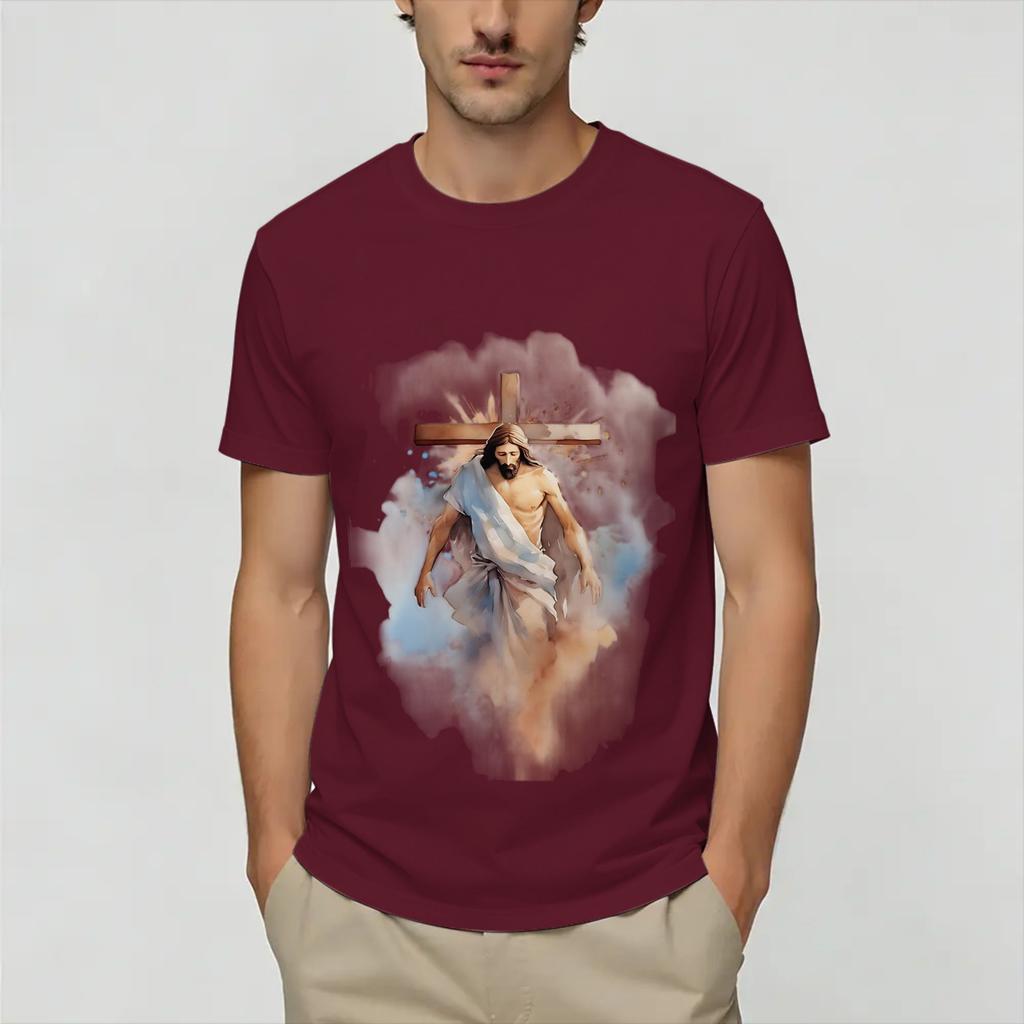 Happy Easter Jesus Cross T Shirt Summer Hip Hop T Shirts Unisex Cotton Crewneck 4XL 5XL 6XL Tees Short Sleeve Y2K Fun Tshirt