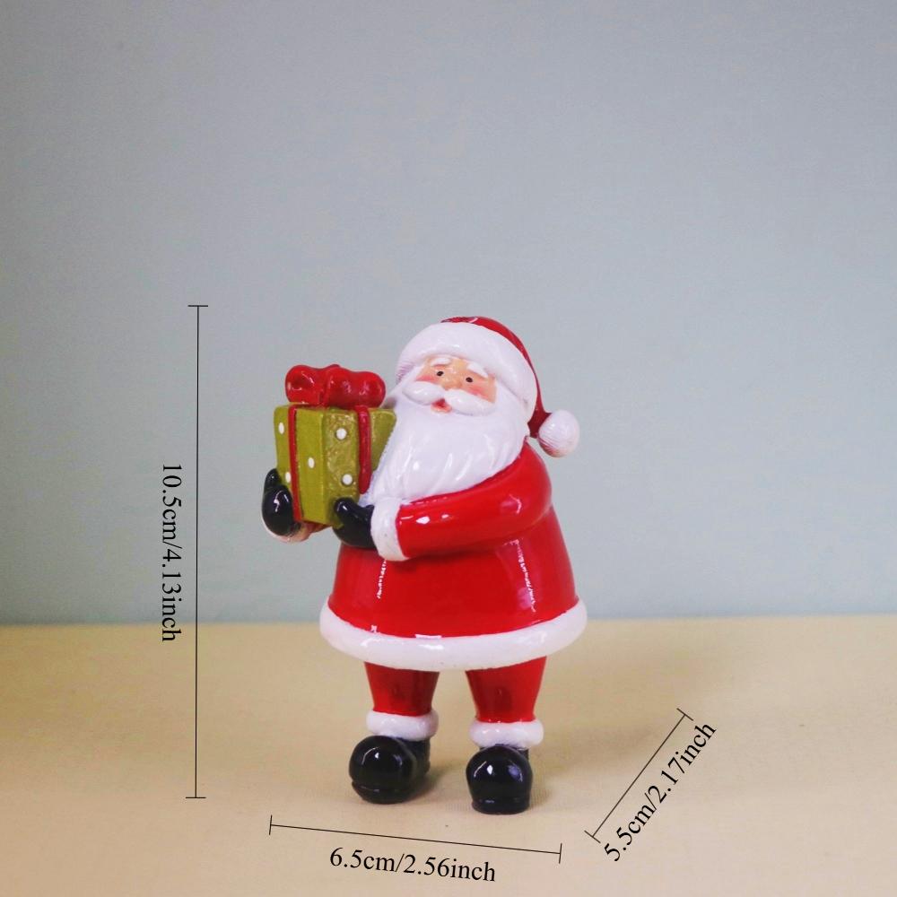 Mini Christmas Santa Figurine New Year Home Decoration Christmas Fireplace Desktop Ornament Resin Handicrafts Christmas Present