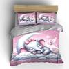 Dreamy Elephant On Crescent Moon Bedding Set For Kids Luxury Gift 3Pcs Digital Print Comforter Set Soft Comfortable Breathable