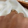 Sparkling Cubic Zirconia Golden Ring for Women Wedding Engagement Ring Bridal Proposal Jewelry Birthday Anniversary Holiday Gift