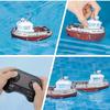 Dual Motors RC Tugboat 1:32 Scale Mini RC Boat Birthday Gift Remote Control Ship  For Children