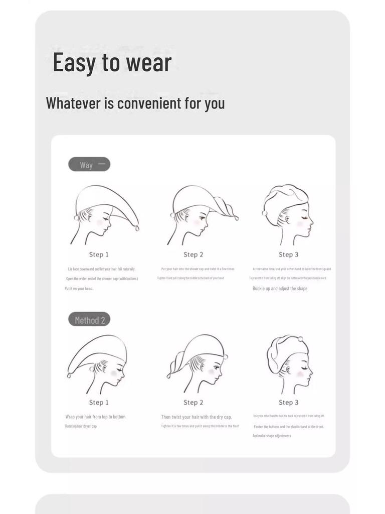 Super Absorbent Quick-Dry Antibacterial Hair Cap for Women – Ideal for Washing, Shampooing, and Wiping Hair