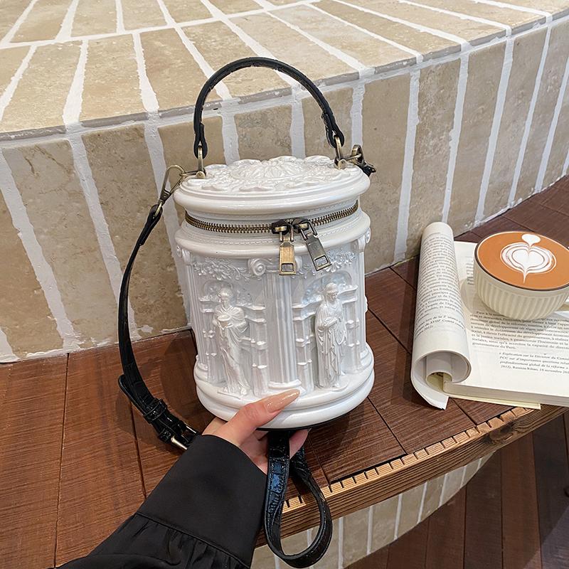 

Vintage Bucket Crossbody Bag Designer Personality Handbag Zipper Purse Brand Small Tote Bag Ladies Casual Fashion Shoulder Bag 15cmX20cmx15cm