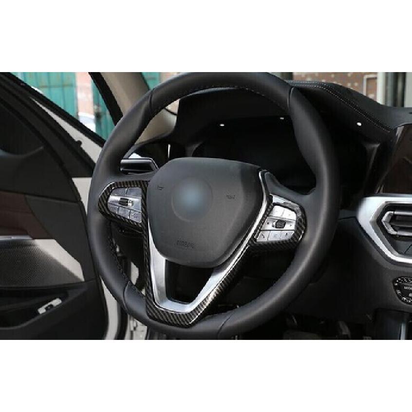 Carbon Fiber Button Frame For BMW 7 Series -22 Car Steering Wheel Cover Trim